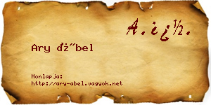Ary Ábel névjegykártya